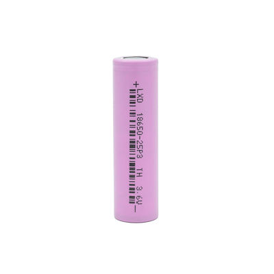 3C最高3.6v 2500mah 18650のリチウム イオン電池のリチウム円柱細胞