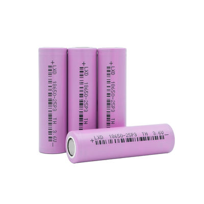 3C最高3.6v 2500mah 18650のリチウム イオン電池のリチウム円柱細胞